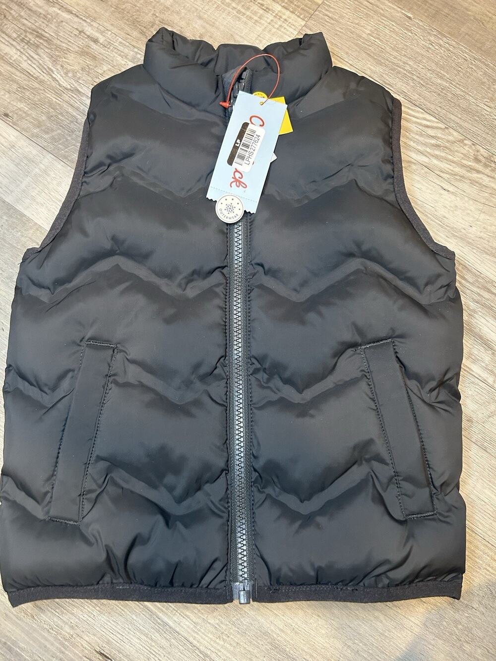 Toddler Wind And Water-resistant Quilted Puffy Vest Outerwear Dark Gray Size 4T